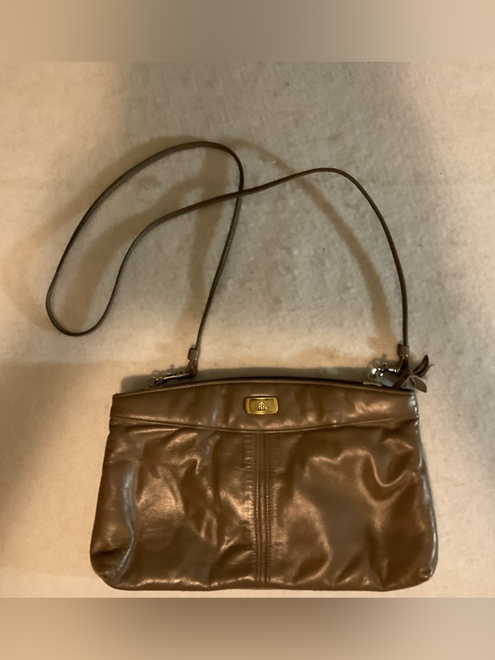 Women's Vintage Brown Leather Crossbody Bag by Etienne Aigner